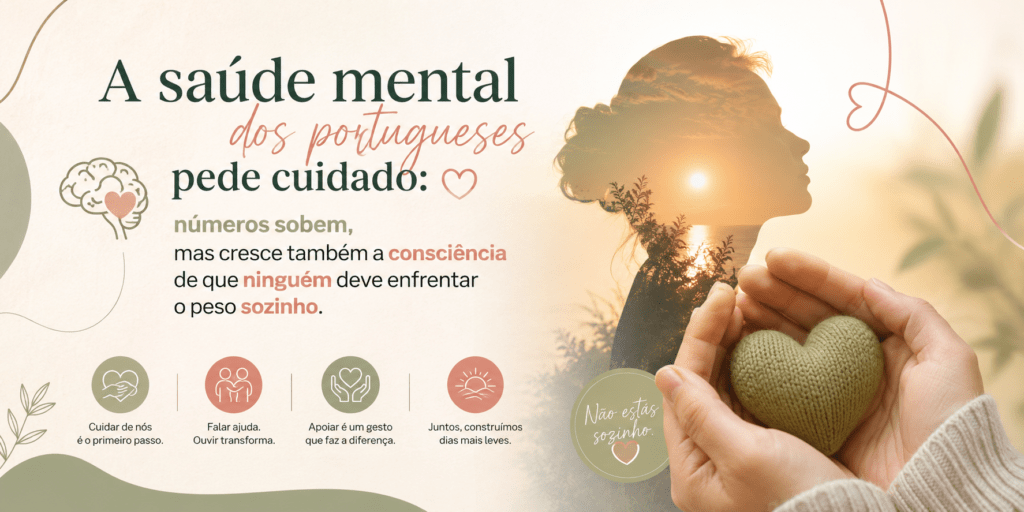 A saúde mental dos portugueses pede cuidado: números sobem, mas cresce também a consciência de que ninguém deve enfrentar o peso sozinho